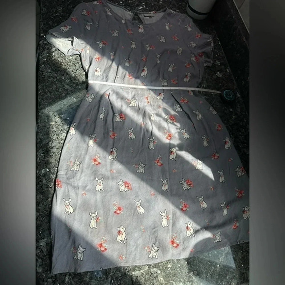 Oliver Bonas Violet Rufus Frenchie Dog Print Dress French Bulldogs Size 10 M - Picture 9 of 16